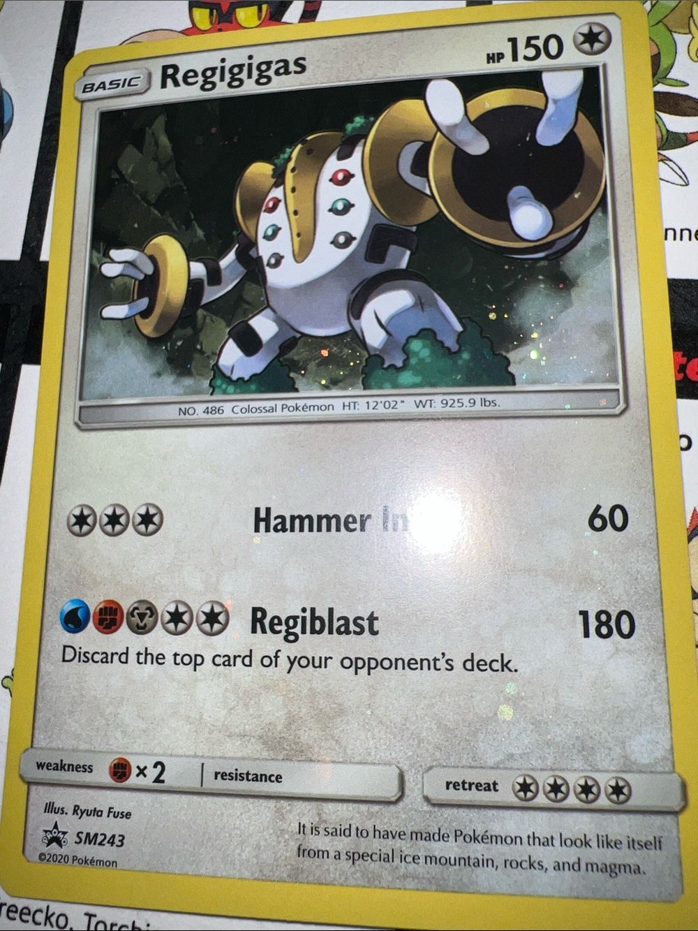 Pokemon Regigigas Yellow-Edged Holo TCG Card